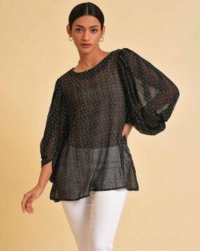 georgette round-neck top