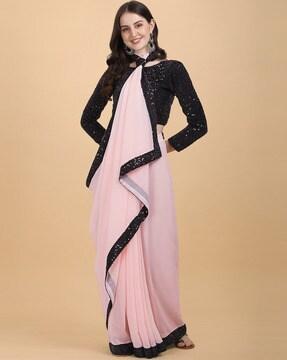 georgette saree with embellished border