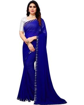 georgette saree with embellished border