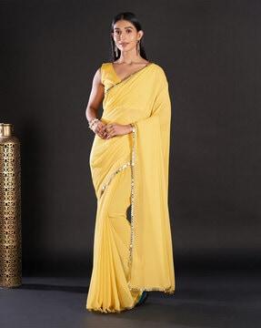 georgette saree with embellished border