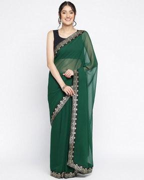 georgette saree with lace border