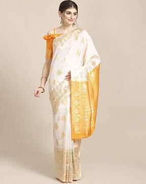 georgette silk blend embroidered saree