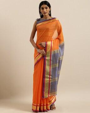 georgette silk blend embroidered saree