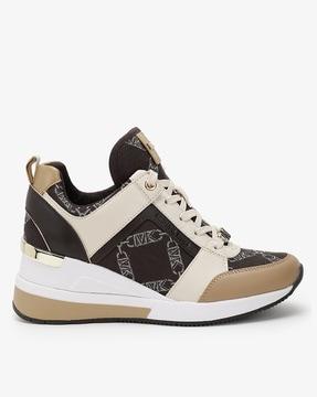 georgie leather logo pattern trainer shoes
