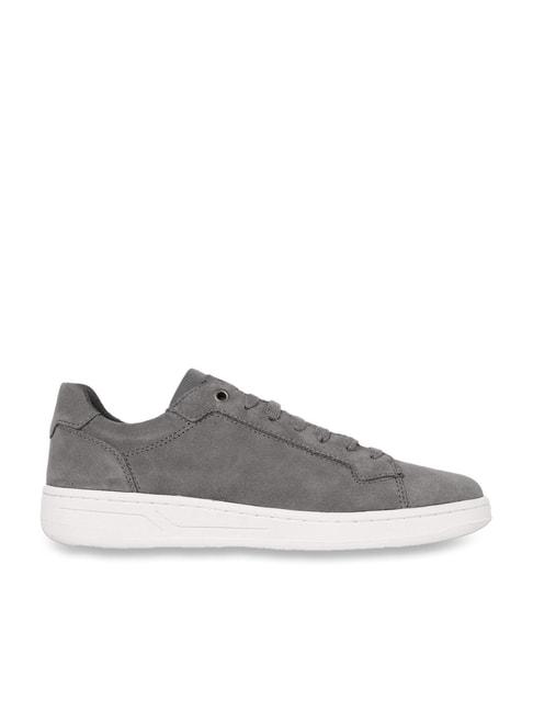geox men's u magnete grey leather casual sneakers