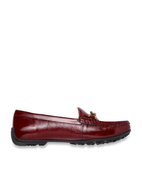 geox women's kosmopolis burgundy leather casual loafers