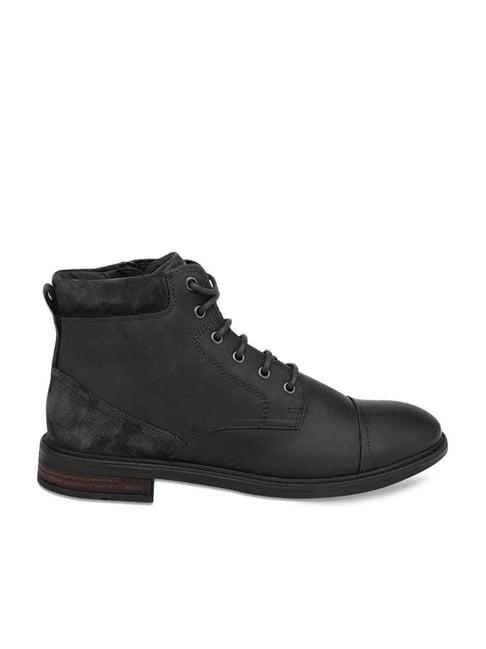 geox men's black derby boots