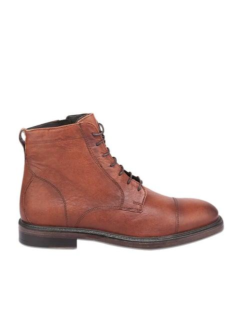 geox men's brown derby boots