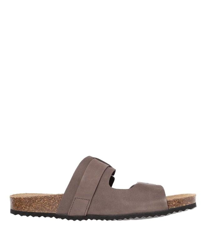 geox men's ghita dark coffee slide sandals