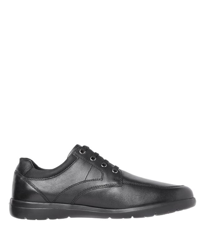 geox men's leitan leather black derby shoes