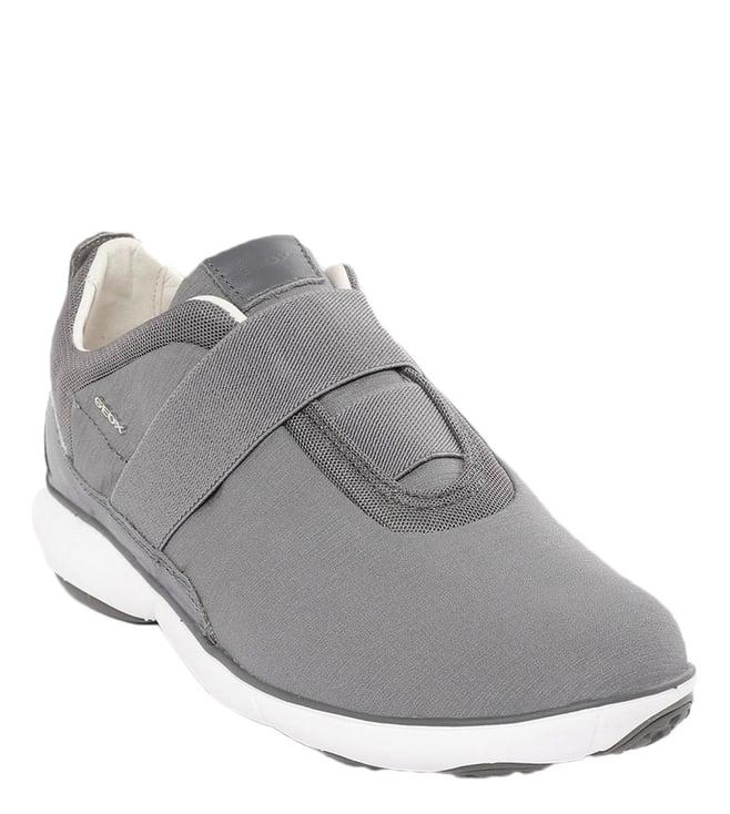 geox men's textile grey slip-on sneakers