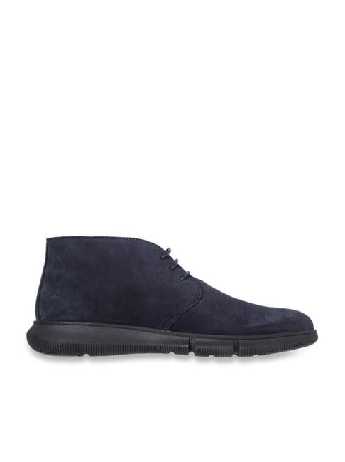 geox men's u adacter f navy leather chukka boots