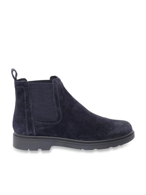 geox men's u spherica ec1 navy leather chelsea boots