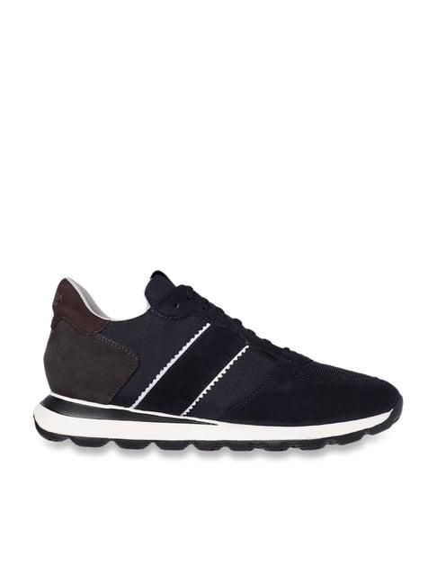 geox men's u spherica vseries navy leather casual sneakers