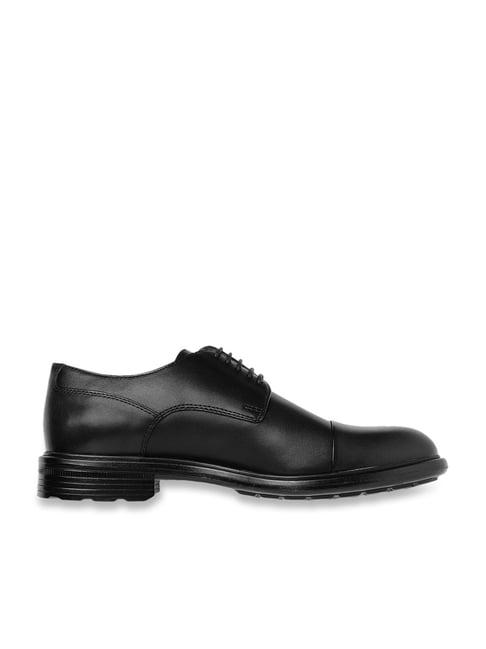 geox men's u walk pleasure black leather derby shoes