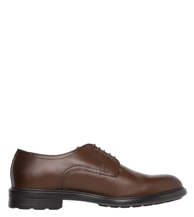 geox men's u walk pleasure cognac derby shoes