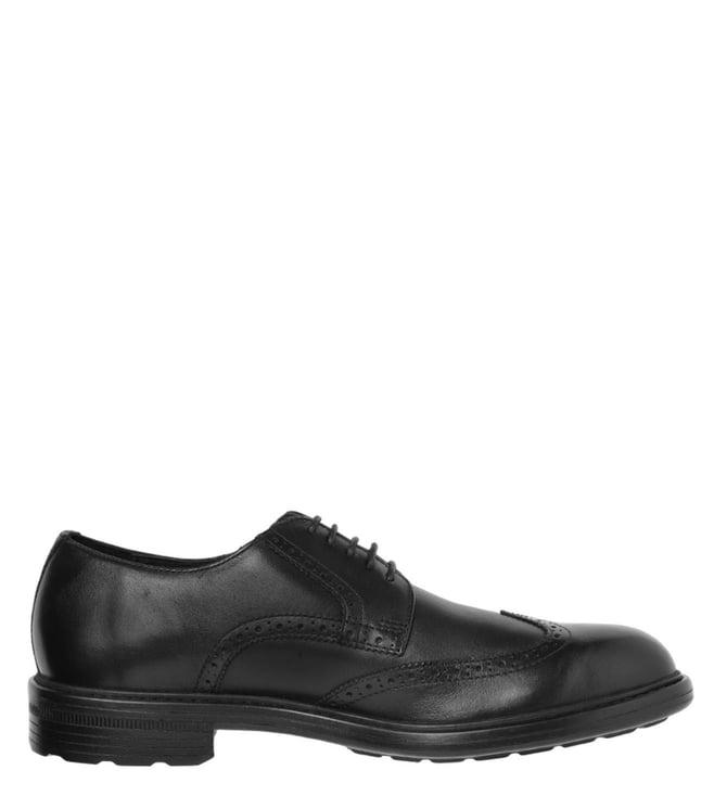 geox men's u walk preasure black brogue shoes