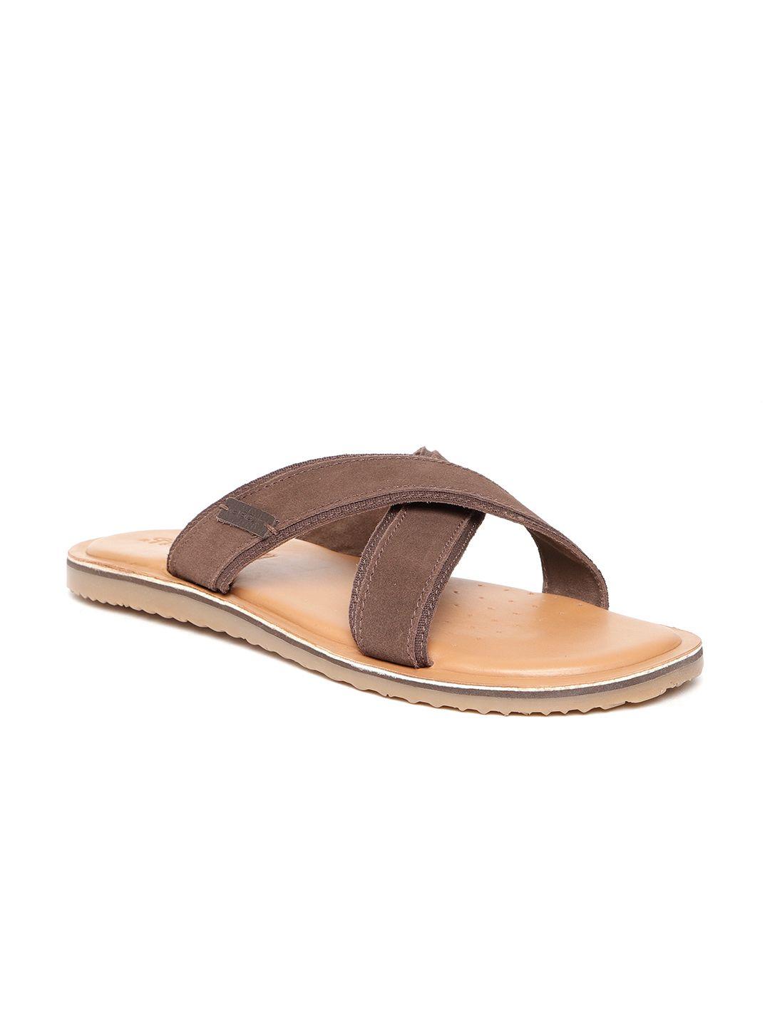 geox men brown suede comfort sandals