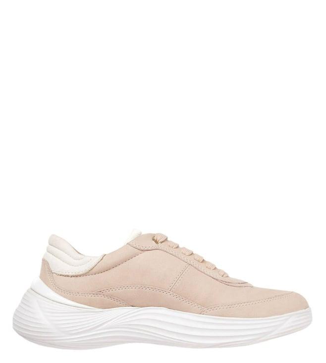 geox women's d fluctis nude & white sneakers