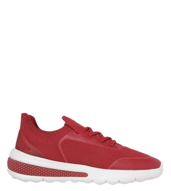geox women's d spherica actif dark red sneakers