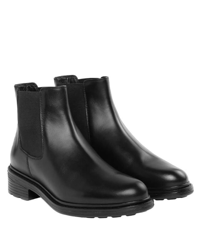 geox women's d walk pleasure black ankle chelsea boots