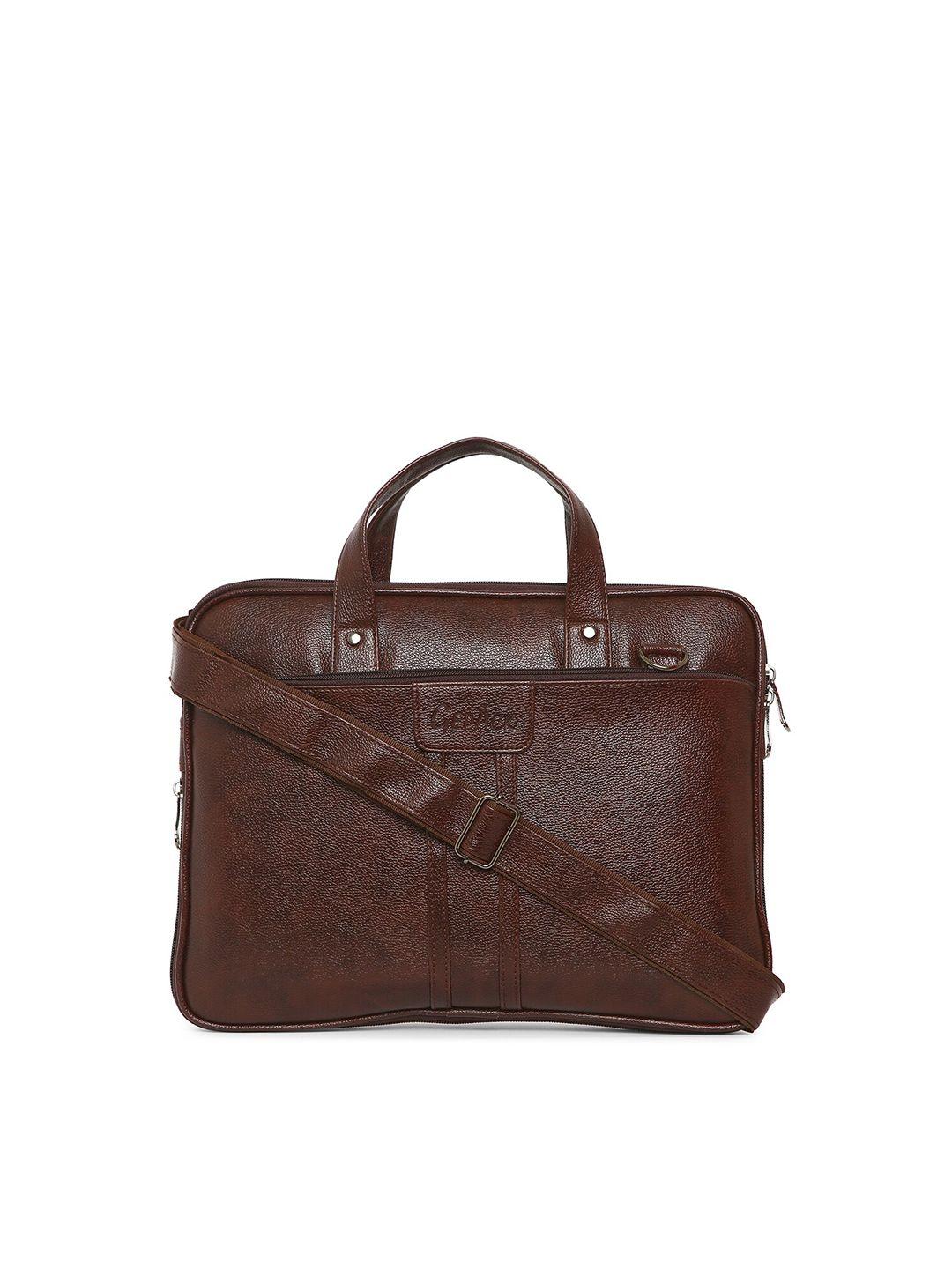 gepack textured leather laptop bag