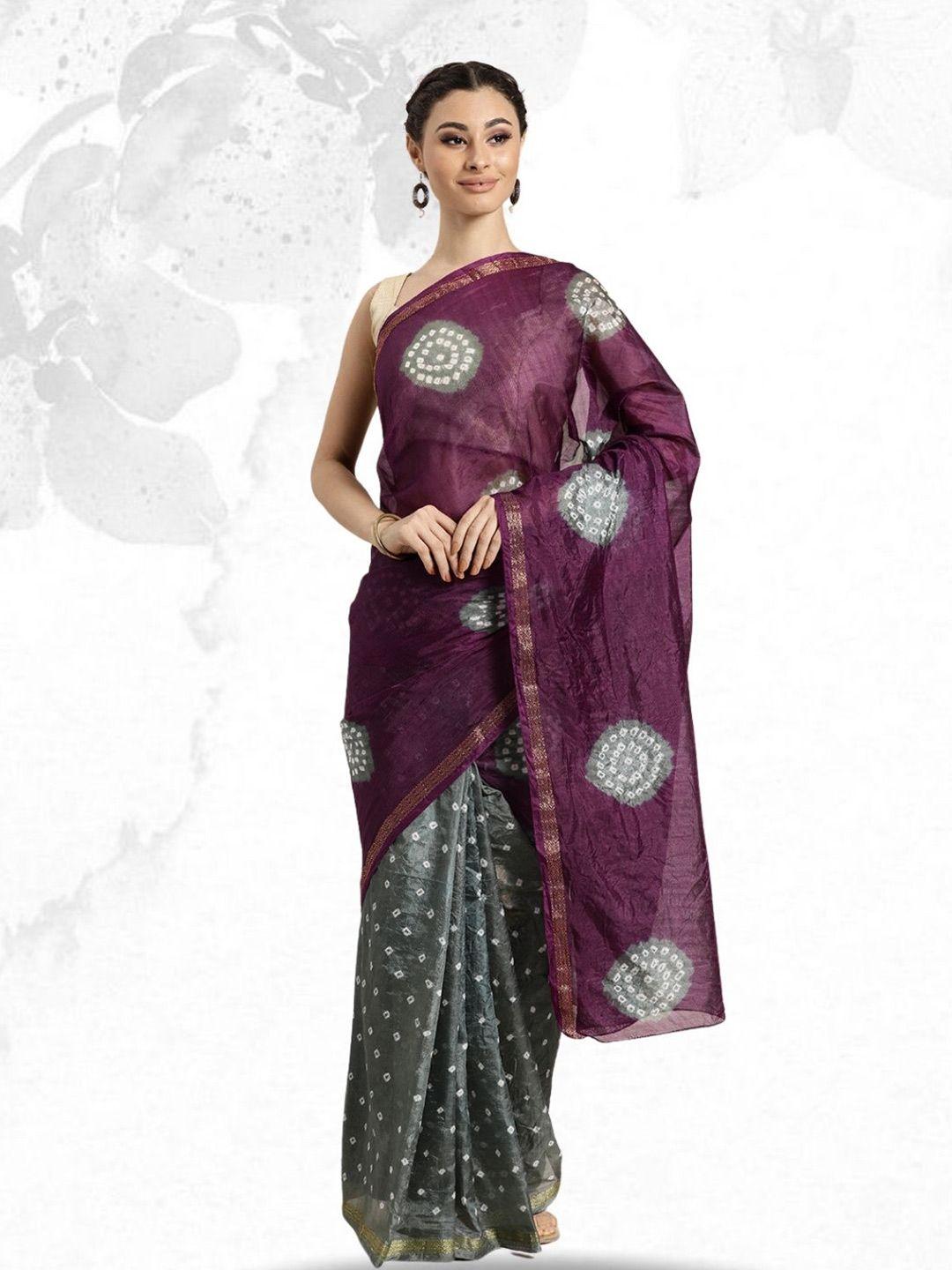 geroo jaipur bandhani zari art silk bandhani saree