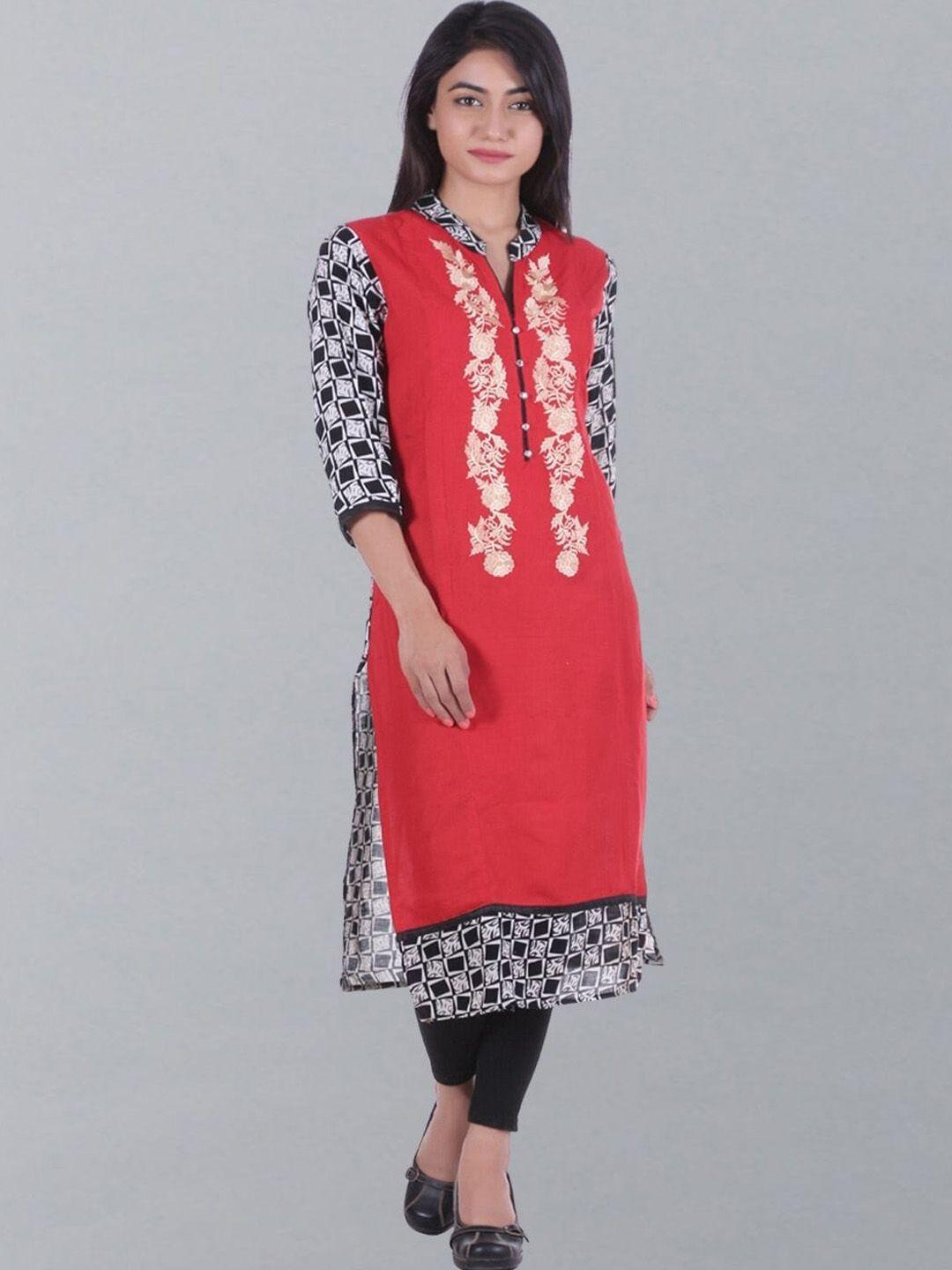 geroo jaipur embroidered straight kurta