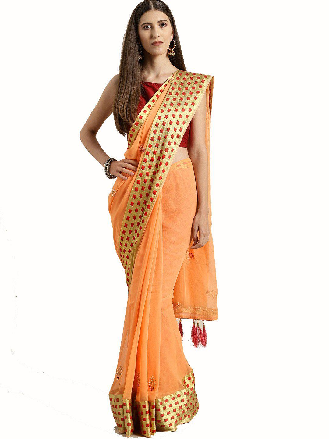 geroo jaipur ethnic motifs embroidered zari detailed saree