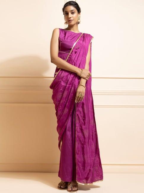 geroo jaipur purple embellished ready to wear saree