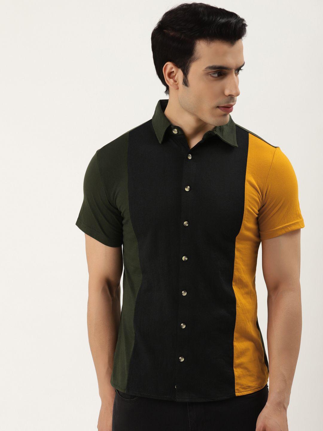 gespo men green comfort cotton opaque casual shirt