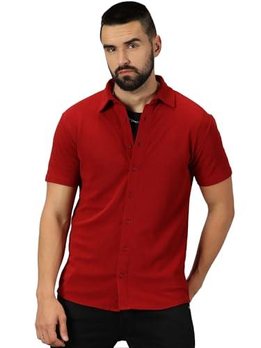 gespo men shirt || valetino fabric half sleeve shirts for mens (color-red)