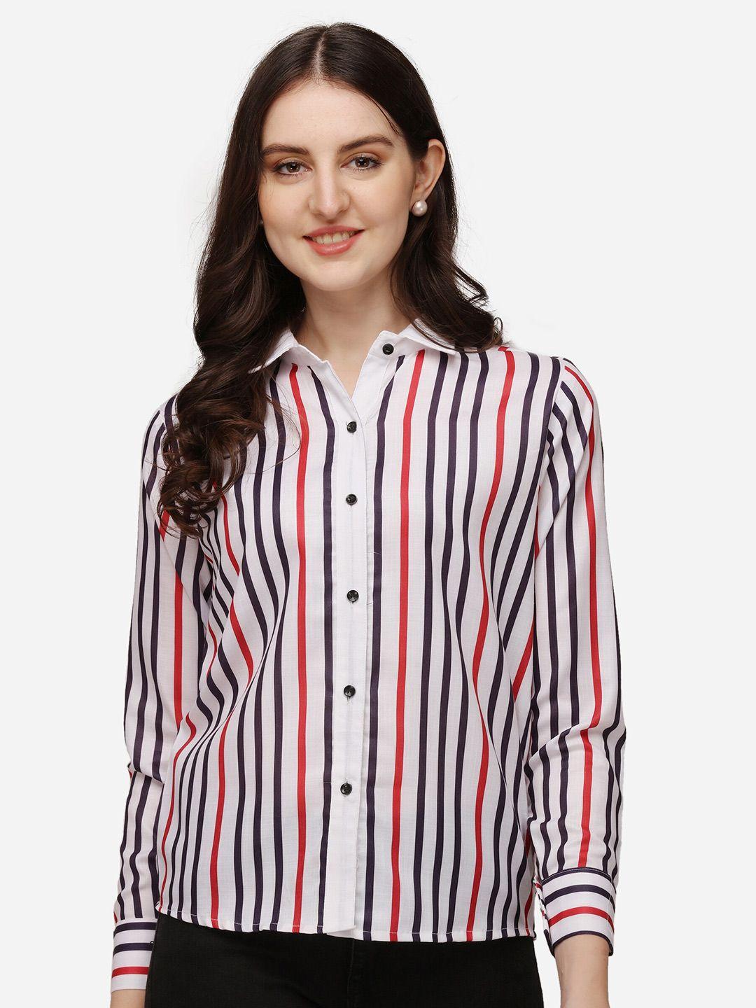 getchi women comfort opaque striped party shirt
