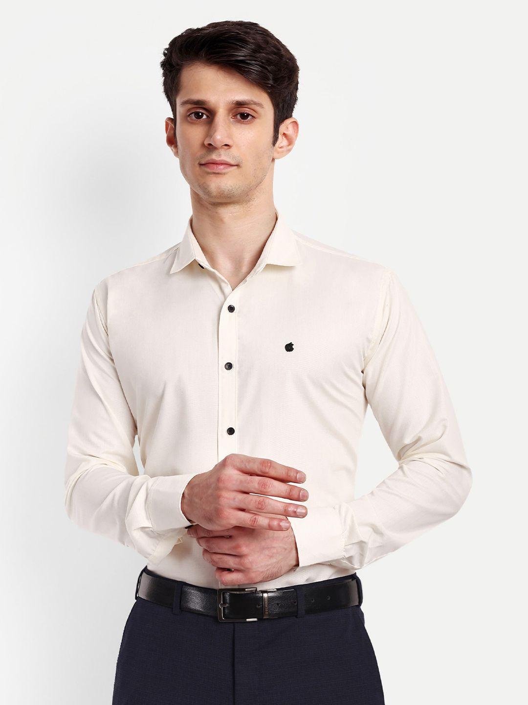getchi men cream-coloured premium opaque formal shirt