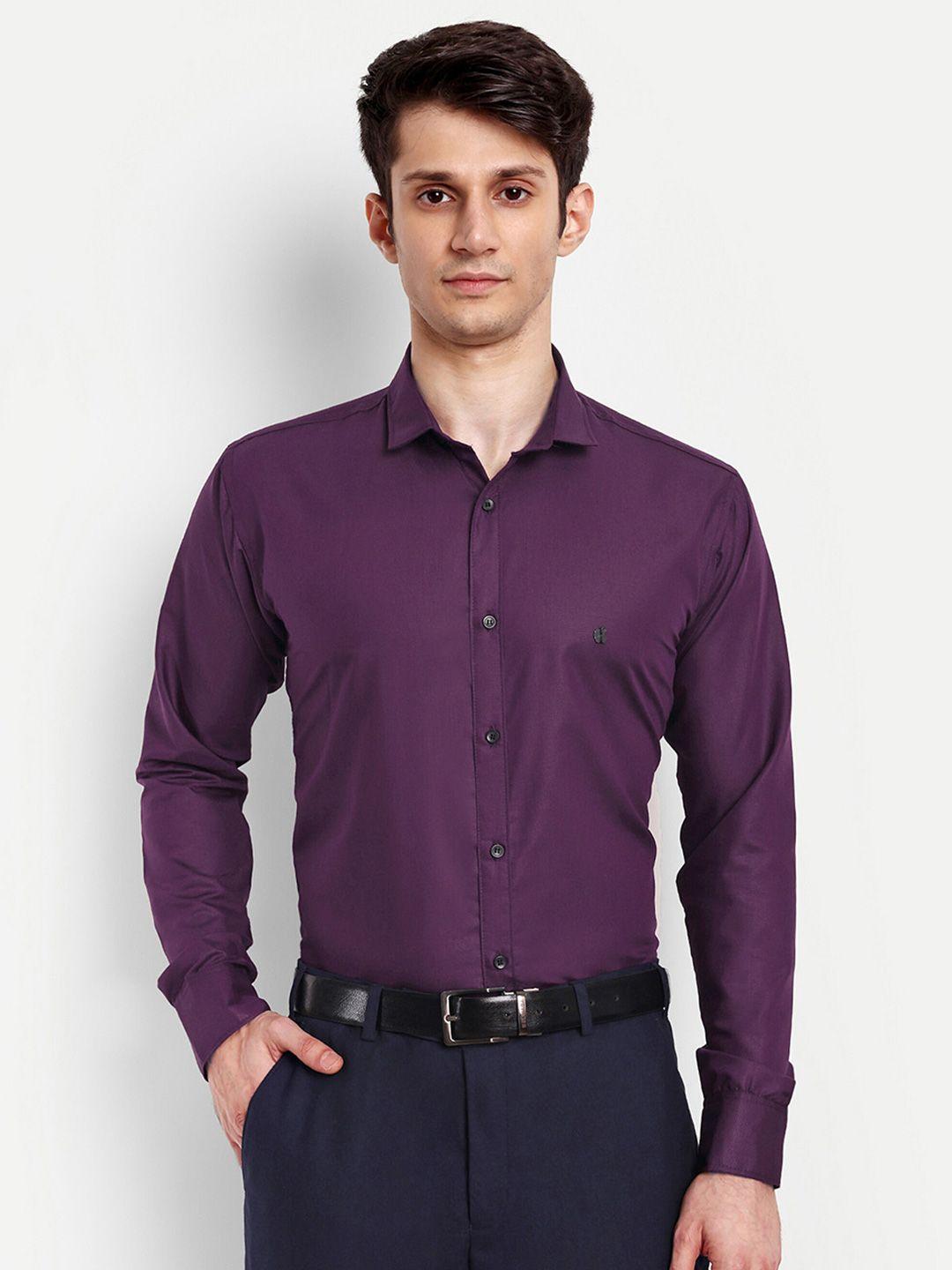 getchi men purple premium opaque formal shirt