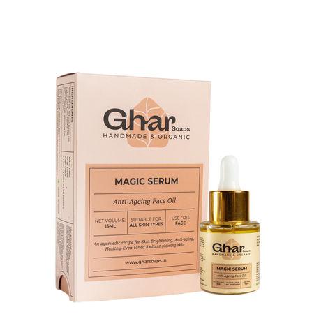 ghar soaps anti ageing ayurvedic face oil for glowing skin (15 ml)