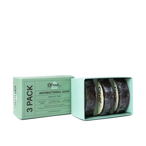 ghar soaps antibacterial neem bathing soap (pack of 3)
