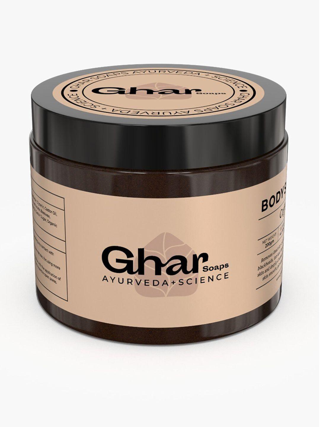 ghar soaps ayurveda + science body polishing coffee sugar scrub-200 gm
