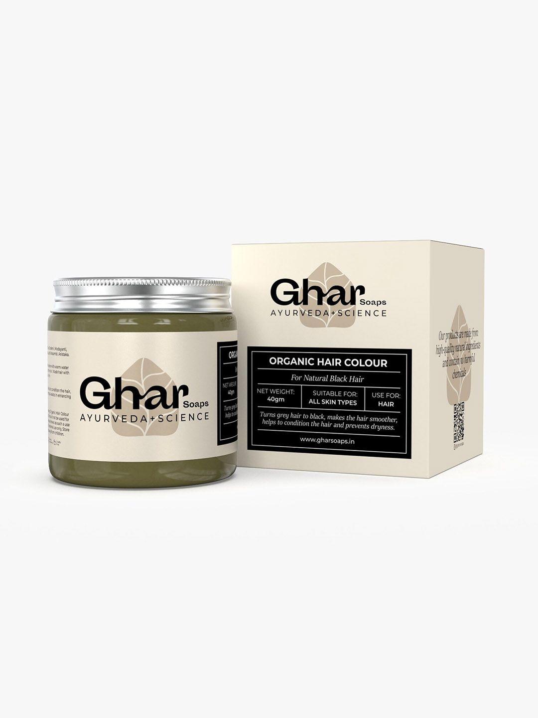 ghar soaps combination of henna & indigo organic hair color - 40 gm