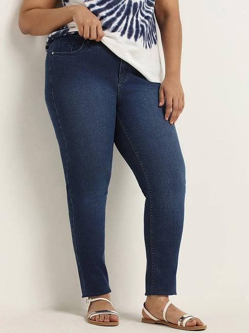 gia by westside blue solid jeans