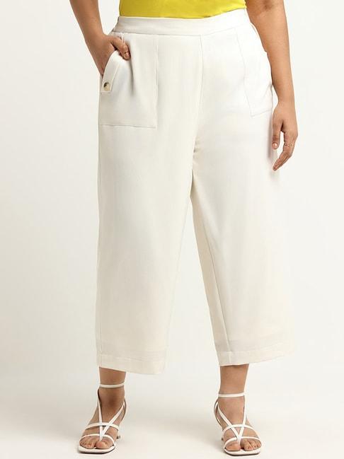 gia by westside off-white straight-leg pants