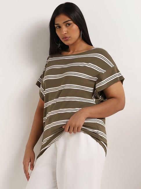 gia by westside olive striped top