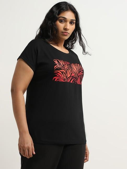 gia by westside black abstract printed t-shirt