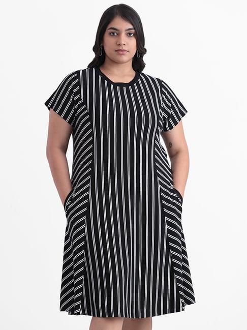 gia by westside black striped adane dress