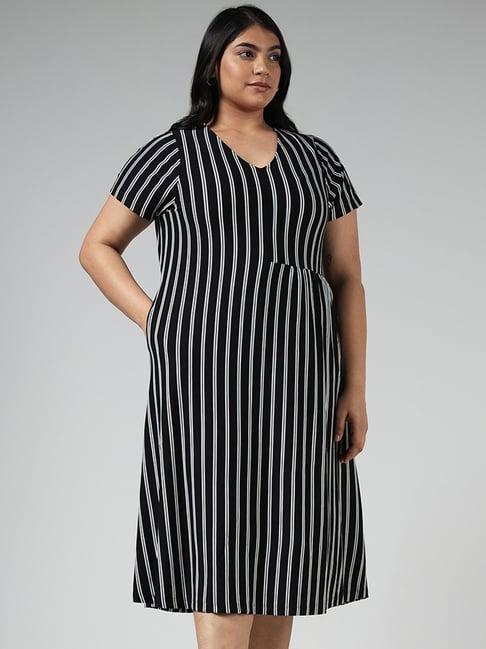 gia by westside black striped dress