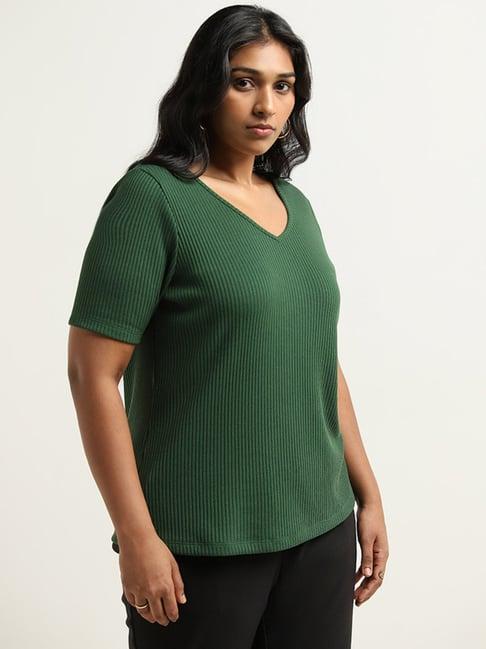 gia by westside olive ribbed t-shirt