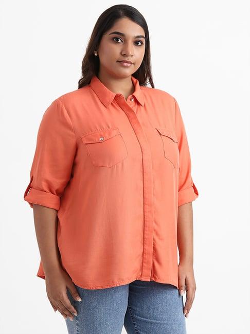 gia by westside orange alaya shirt