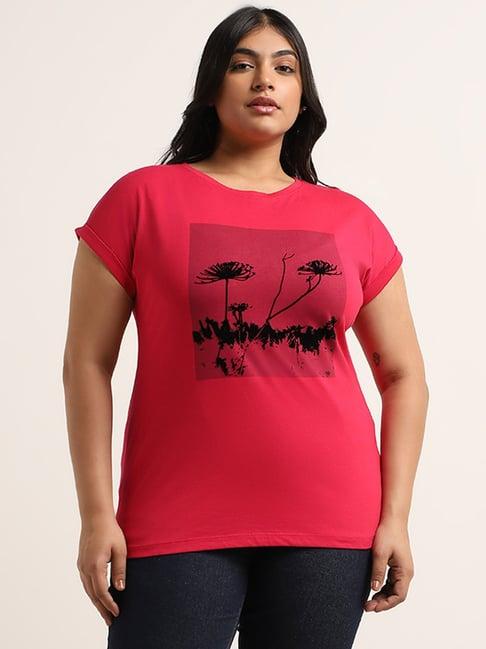 gia by westside pink printed t-shirt