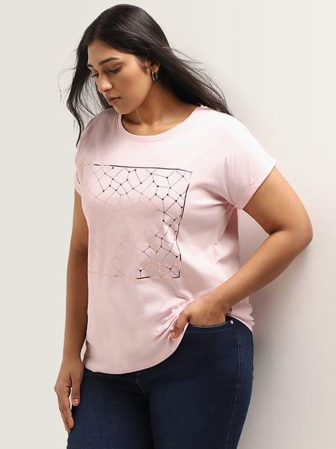 gia by westside pink printed t-shirt