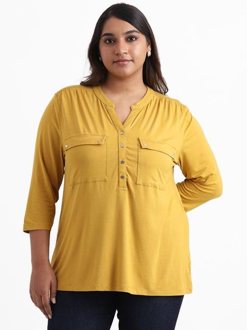 gia by westside solid mustard lucia top